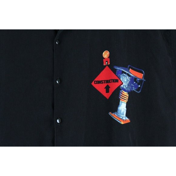 J/E/T JET STRTWR Hot Chick Construction Worker Size XL Black Camp Shirt JackHamr - Picture 3 of 8